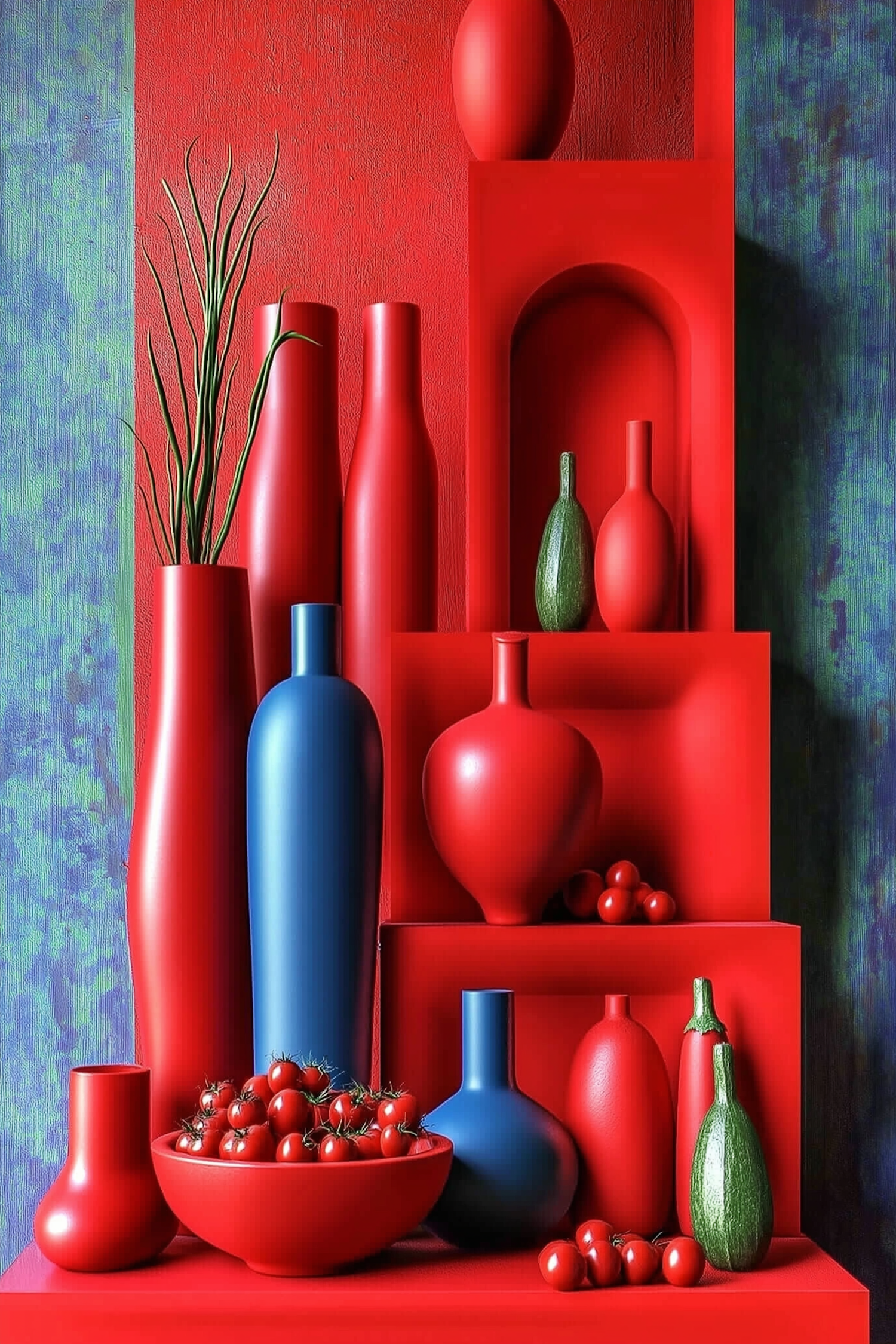 Colorful Vases and Containers Display