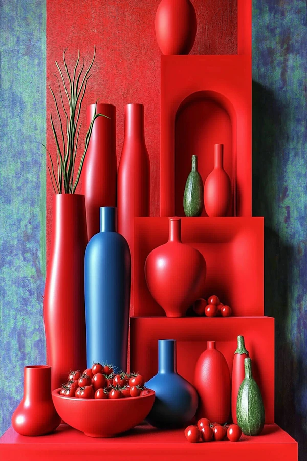 Colorful Vases and Containers Display