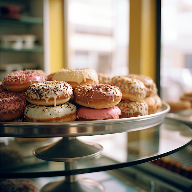 Sweet Indulgence: Artisanal Doughnut Display