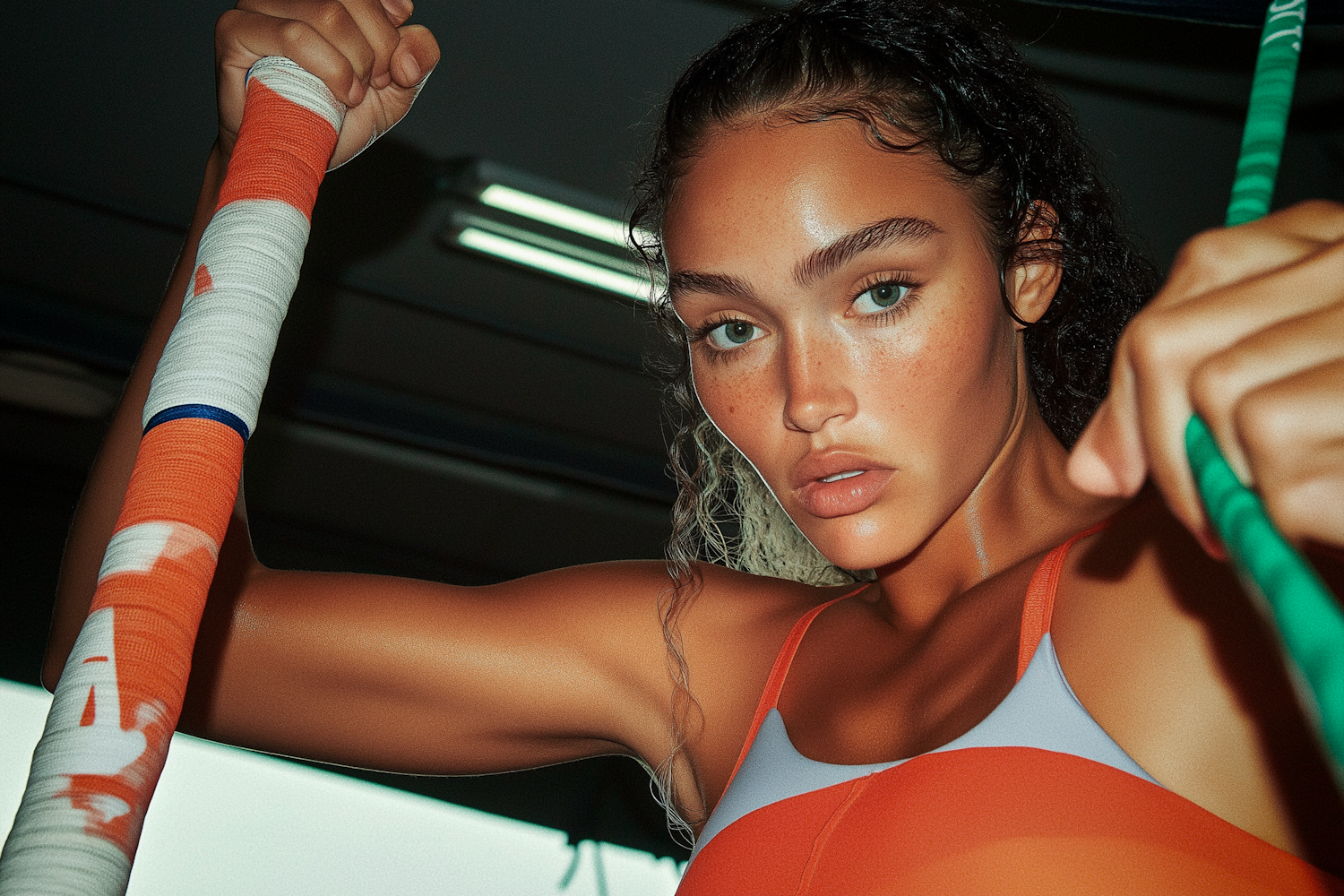 Focused Woman in Athletic Setting