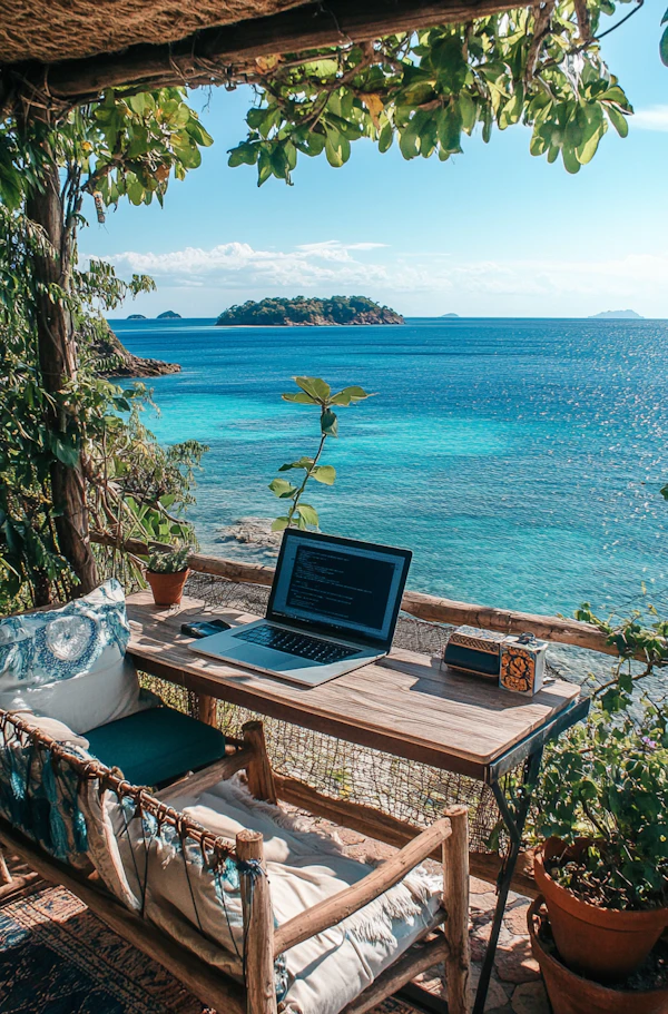 Serene Outdoor Workspace