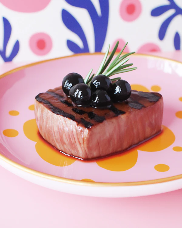 Grilled Meat on Vibrant Plate