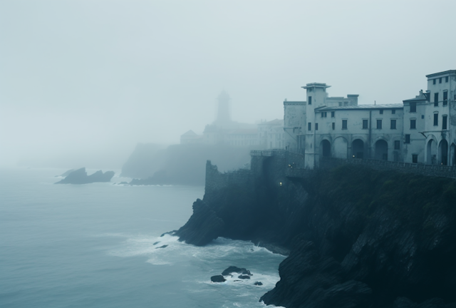 Misty Fortress by the Sea