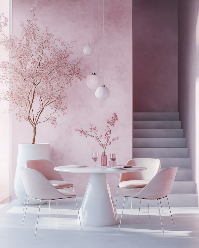 Modern Pink Dining Area