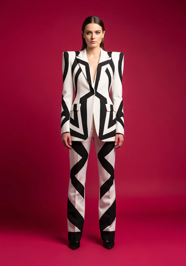 Geometric Suit Portrait