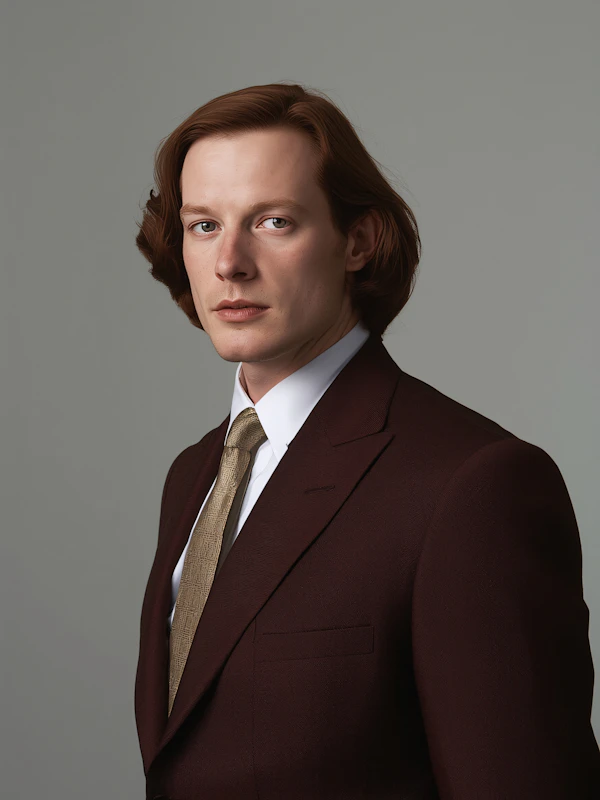 Man in Burgundy Suit