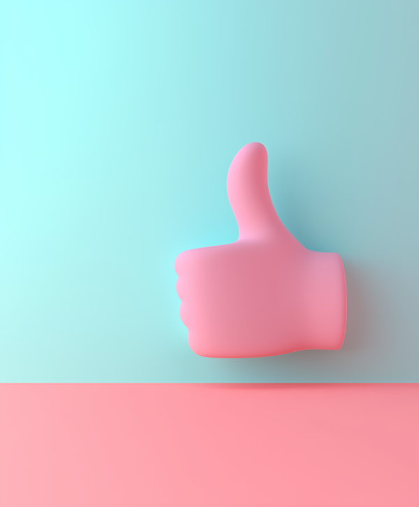 Simplistic 3D Thumbs-Up Artwork