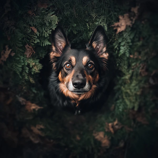 Expressive Dog in Nature