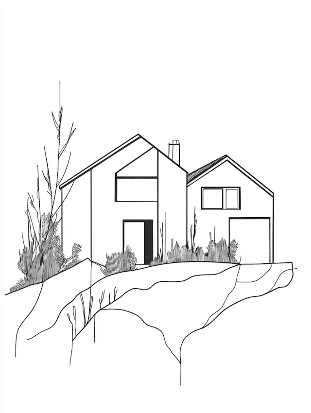 Minimalist Modern House Drawing