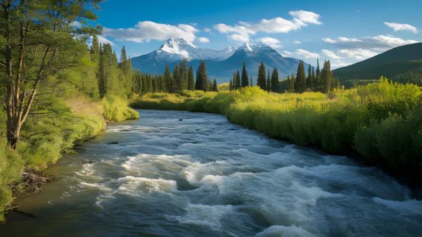 Serene Mountain River