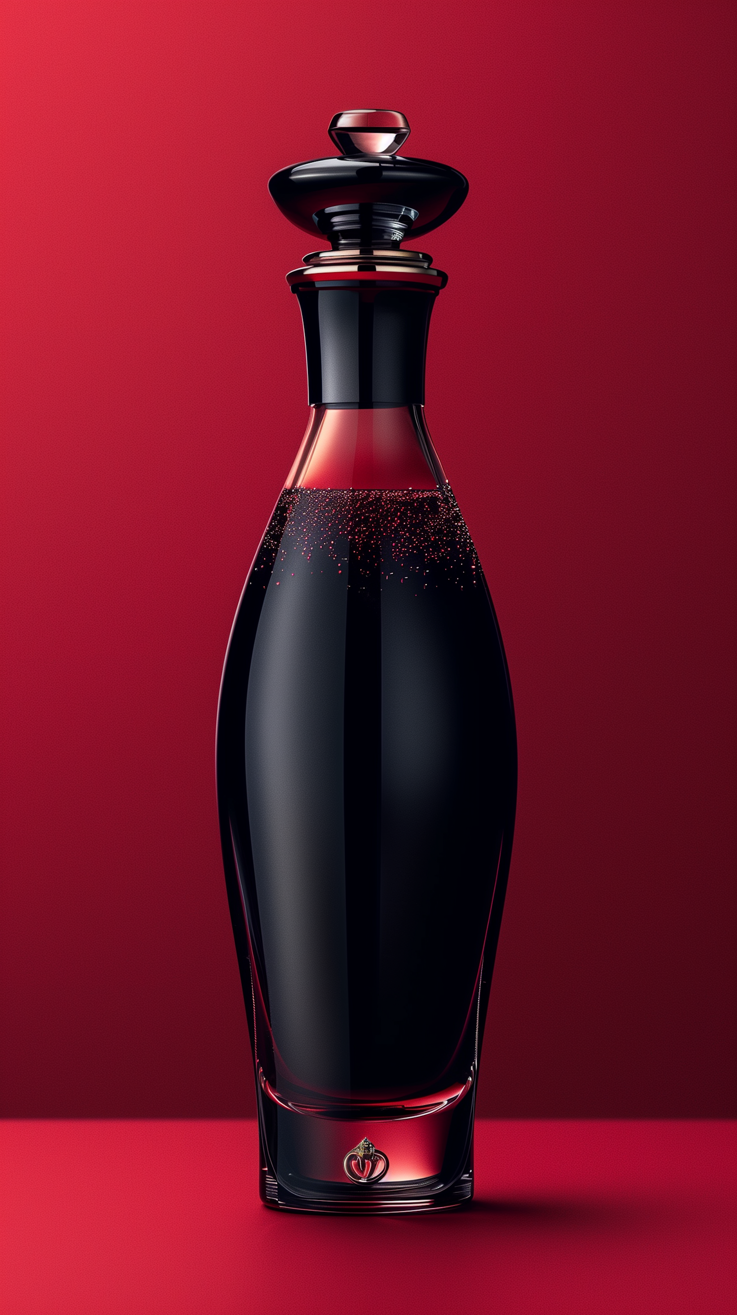 Luxury Perfume Bottle on Red