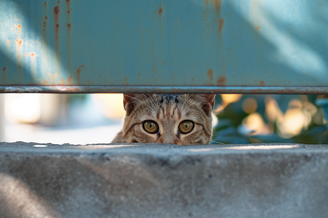 Curious Cat Peeking