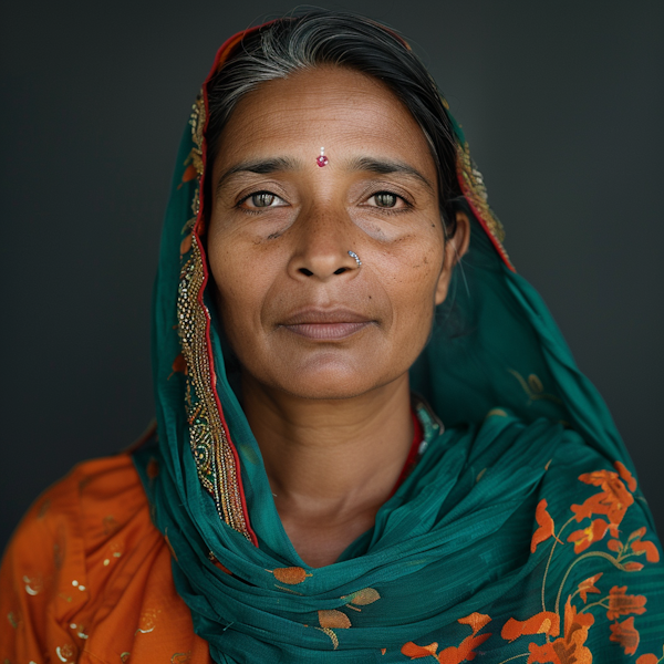 Close-Up Portrait of South Asian Woman