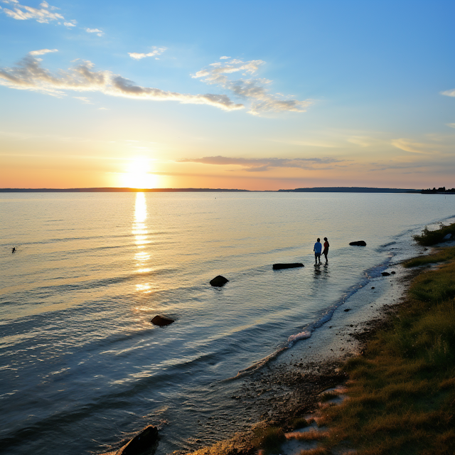 Tranquil Sunset with Skimmers