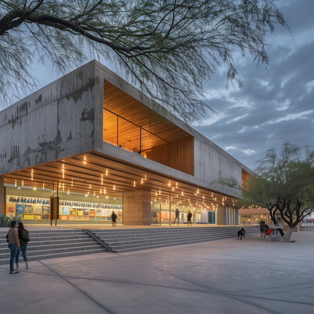 Modern Architectural Elegance at Twilight