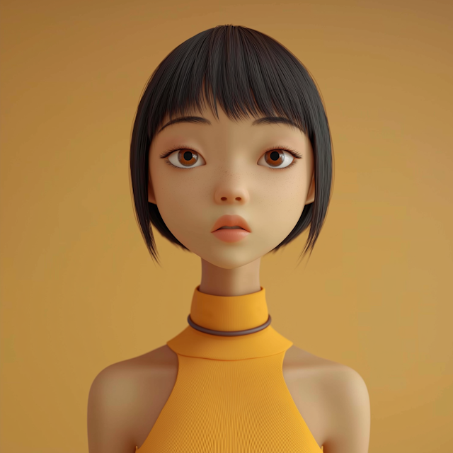 3D Modeled East Asian Female Character