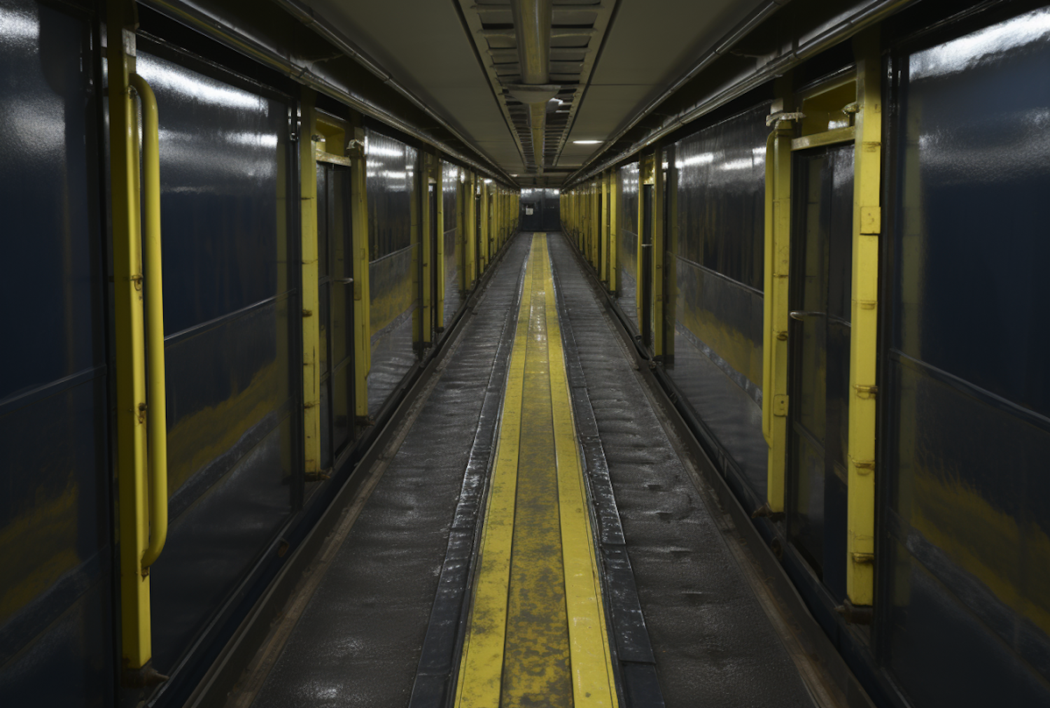 Deserted Subway Platform Symmetry