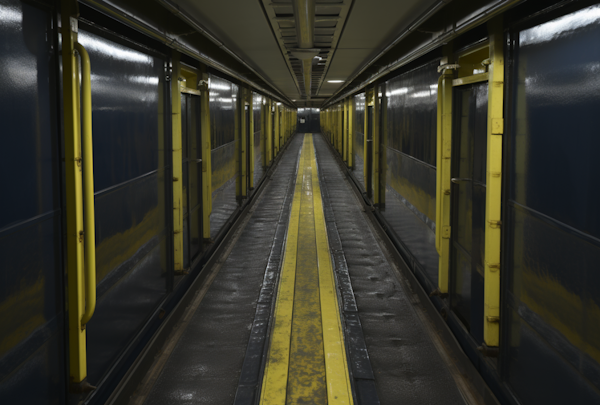 Deserted Subway Platform Symmetry