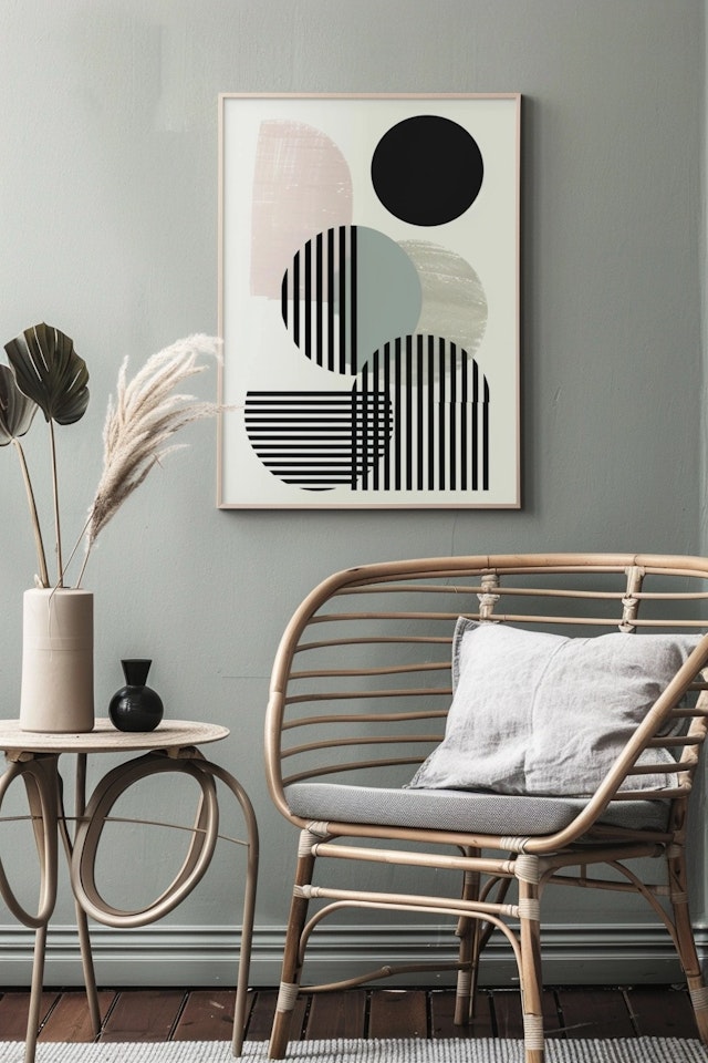 Modern Interior with Abstract Wall Art