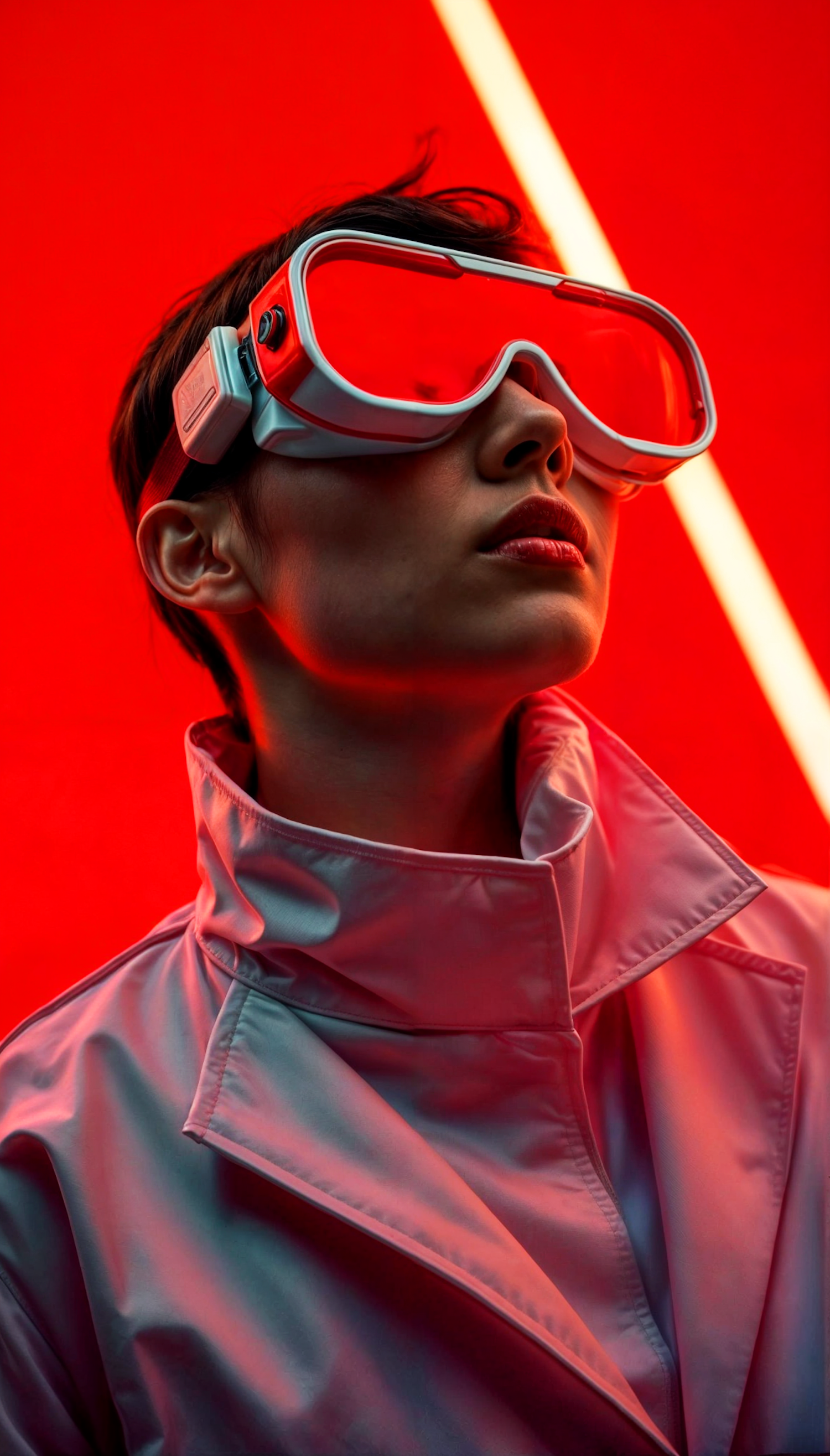 Futuristic Portrait with Red Goggles