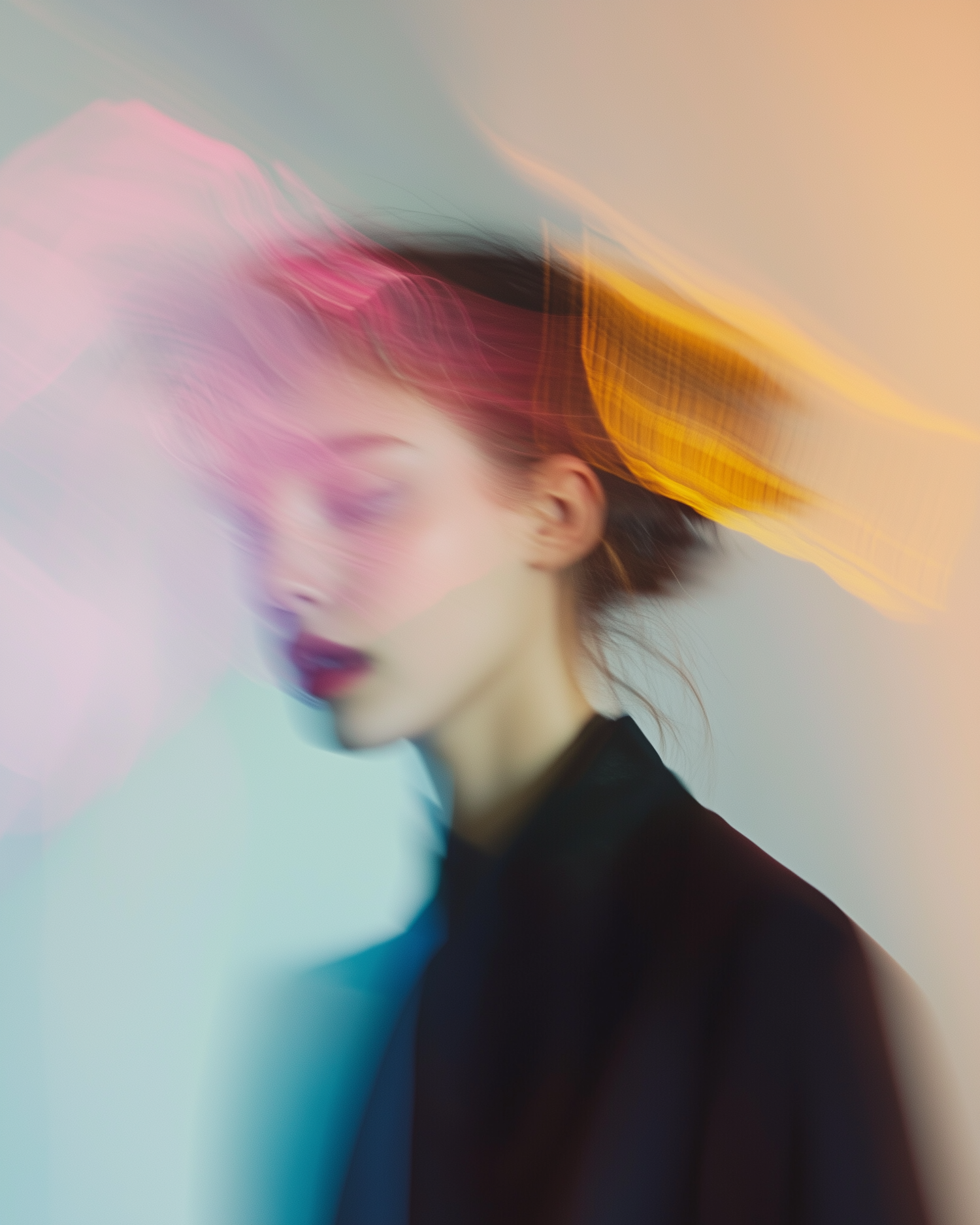 Blurred Portrait with Vibrant Colors