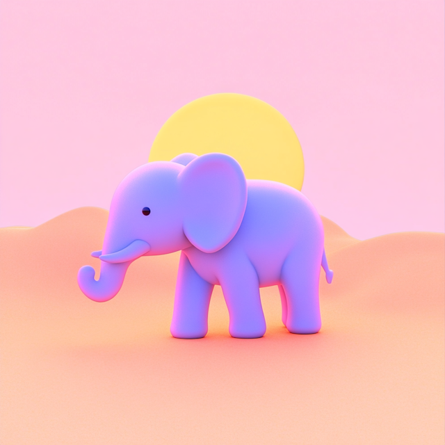 Stylized Cartoon Elephant