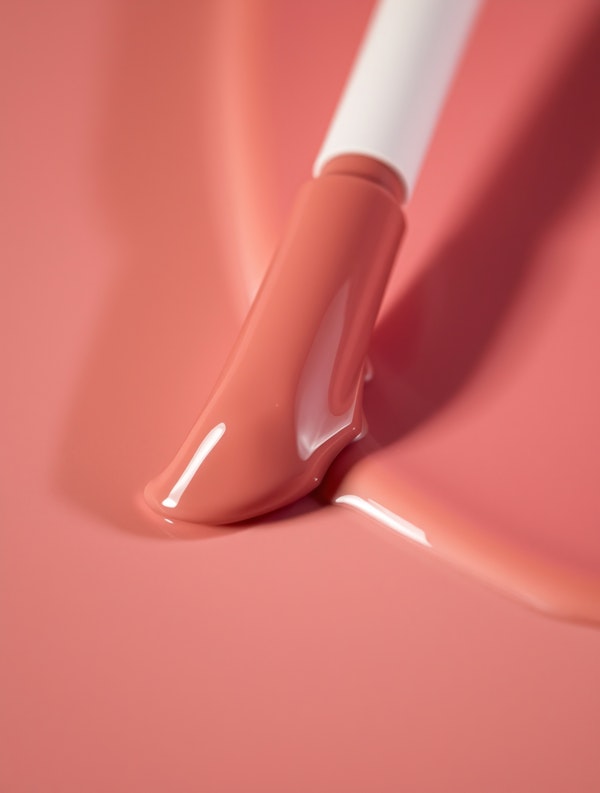 Peach polish swirl