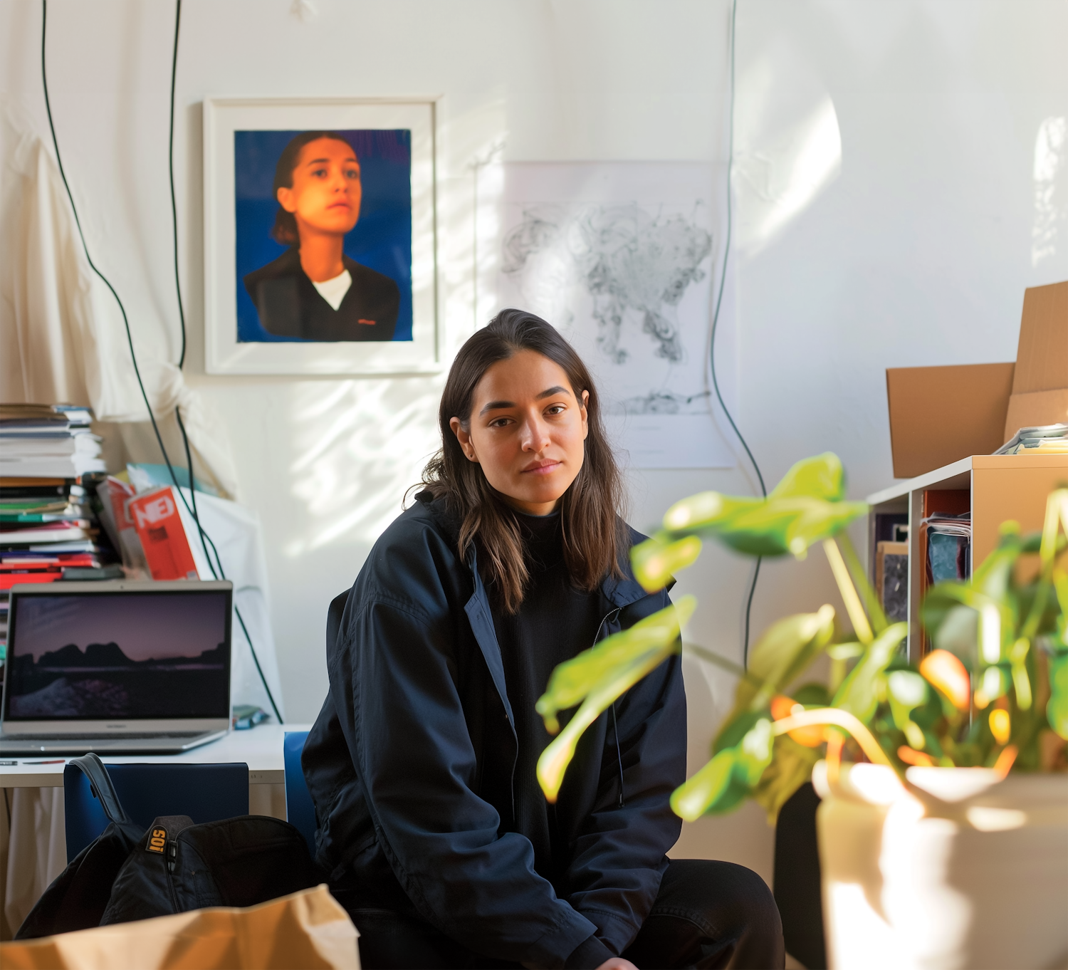 Young Woman in a Creative Workspace