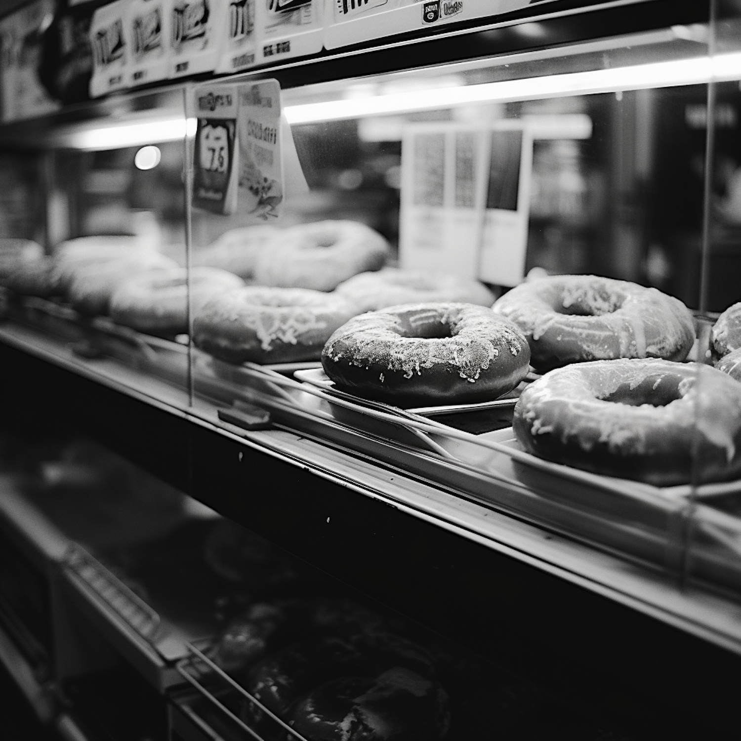 Monochromatic Temptations: Artful Donuts Display