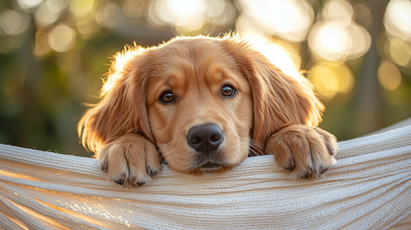 Golden Retriever on Hammock