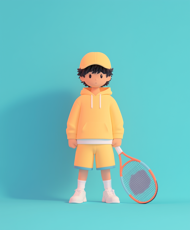 Stylized Tennis Player Illustration