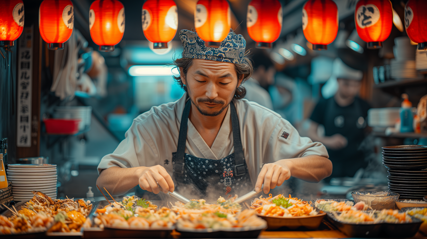 Japanese Chef at Work