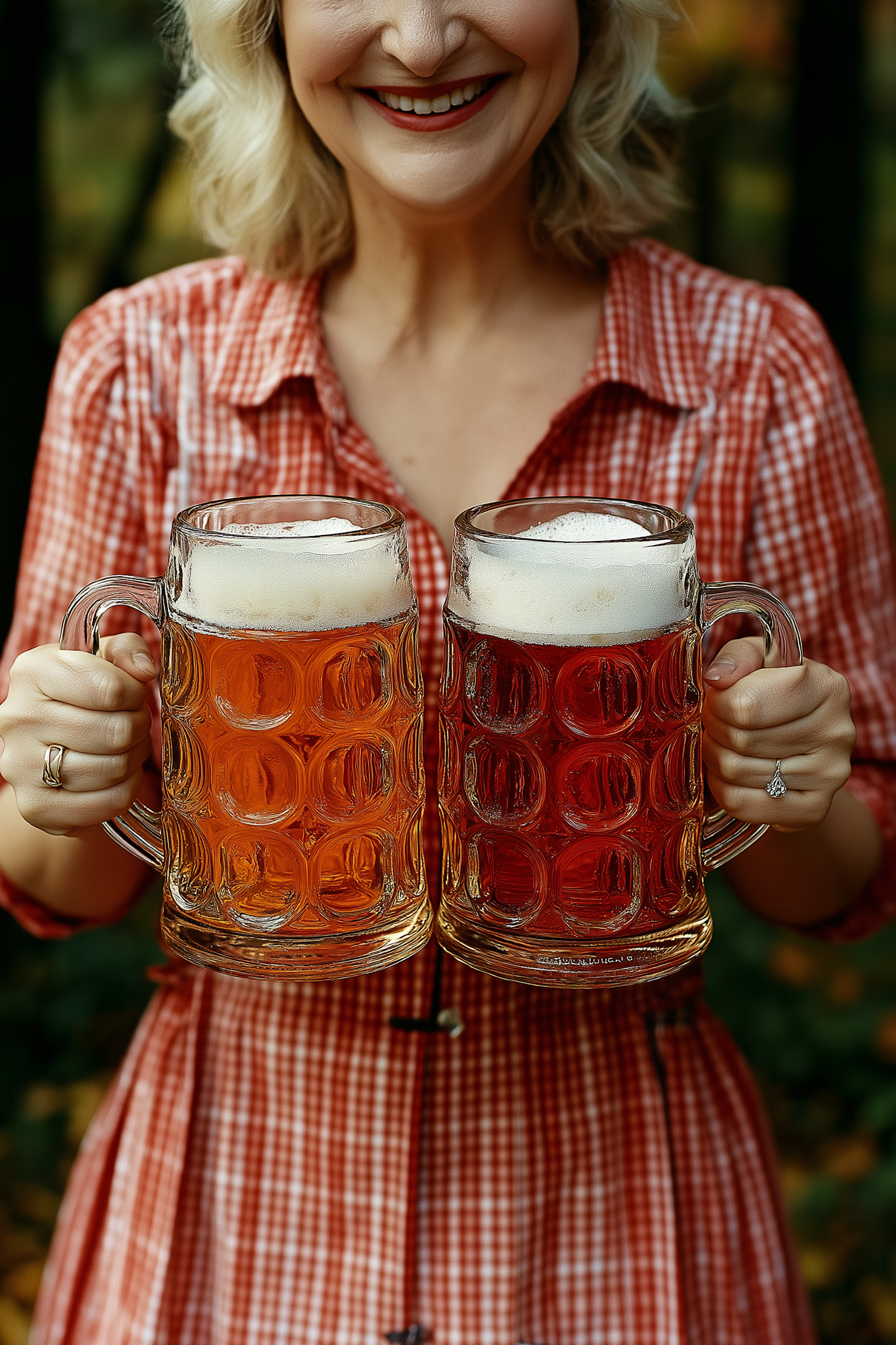 Person Holding Beer Mugs