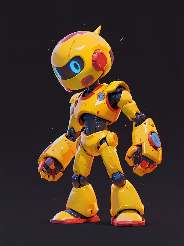 Futuristic Yellow Robot