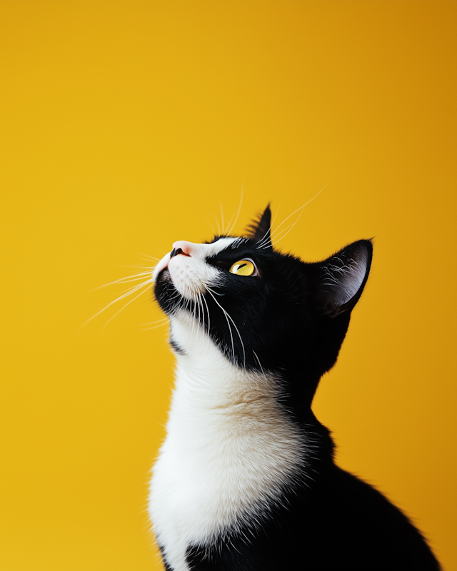 Curious Black and White Cat