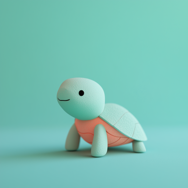 Stylized Toy Turtle Portrait