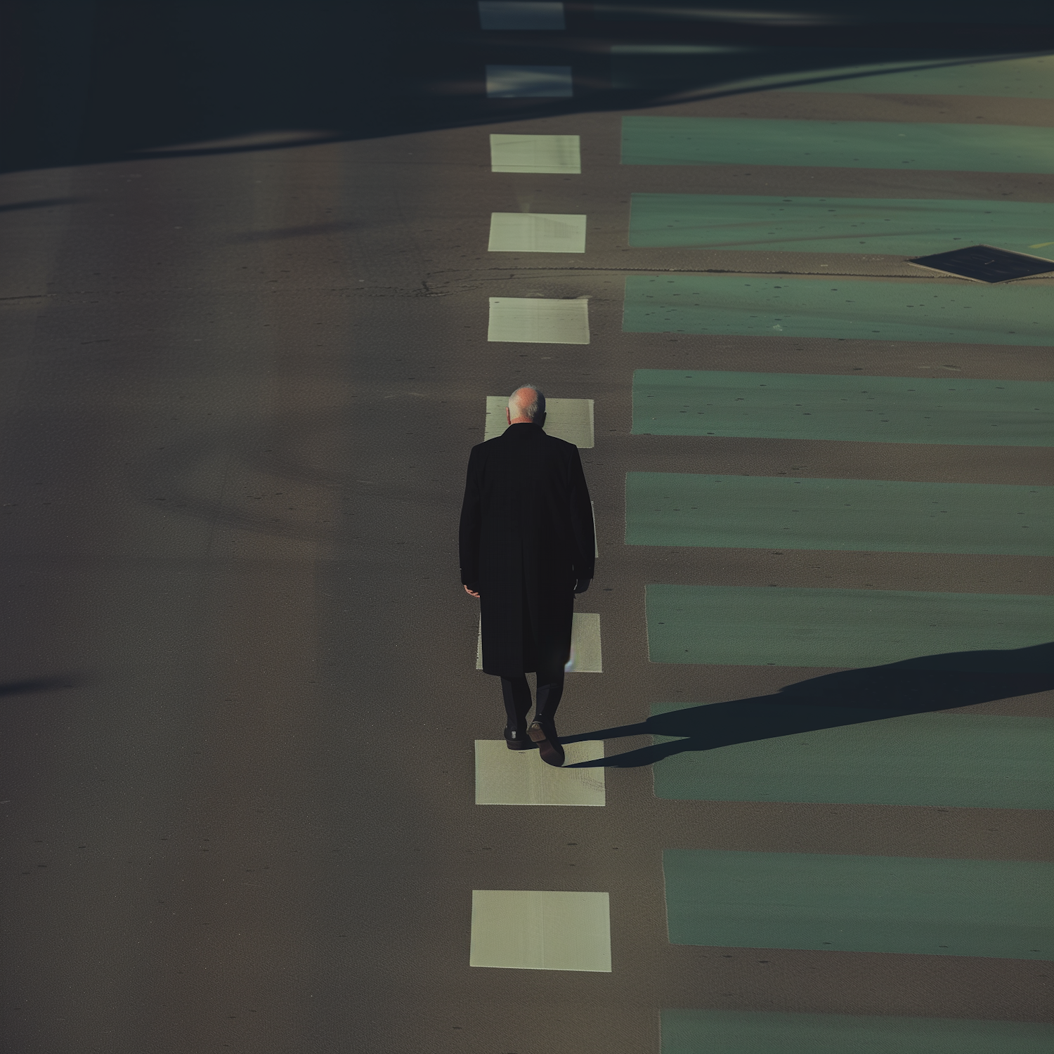 Elderly Man Crossing the Street