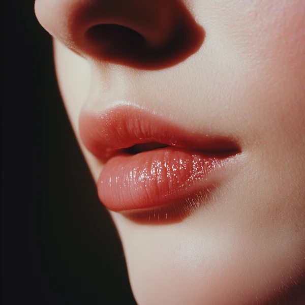 Close-Up of Glossy Lips