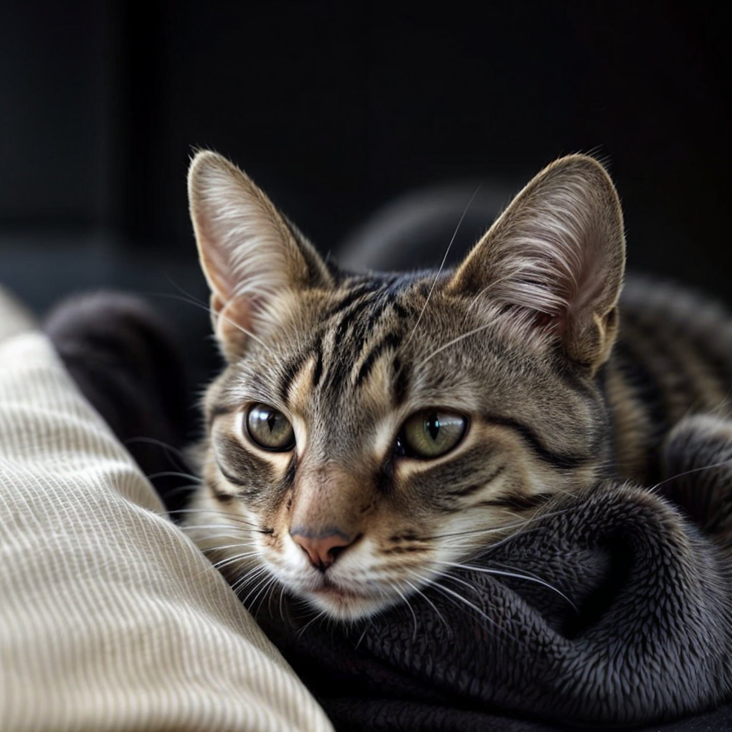 Tranquil Bengal Cat on Soft Surface