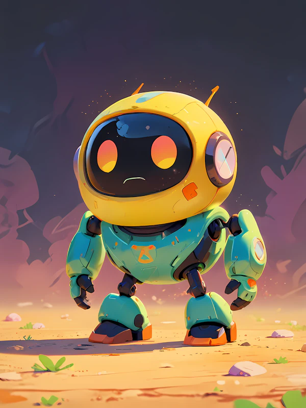 Colorful Robot in Desert