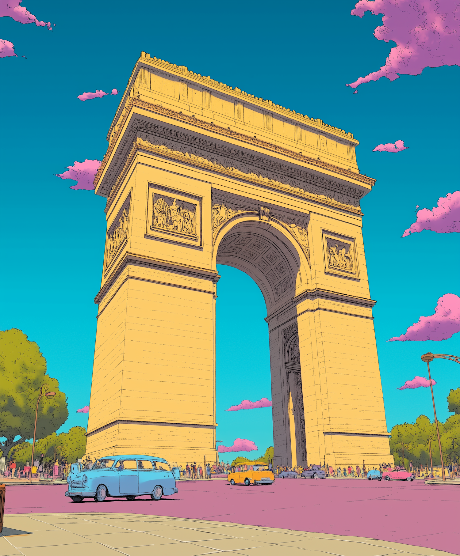 Stylized Arc de Triomphe Illustration