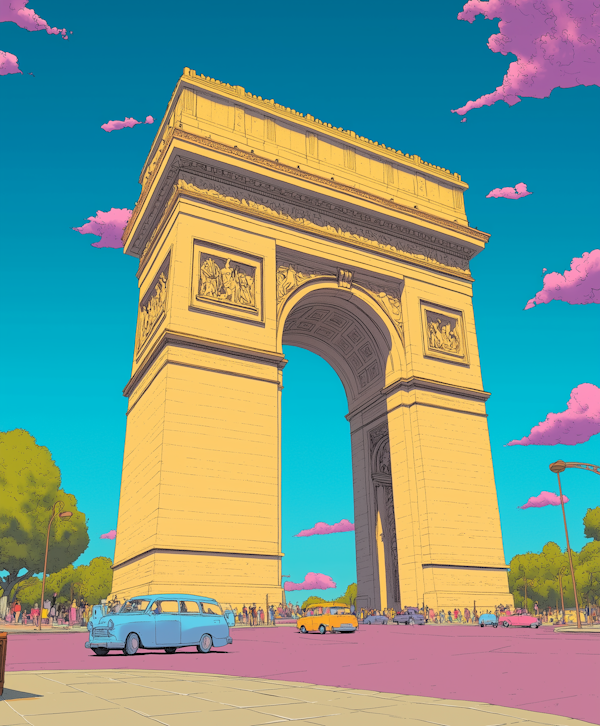 Stylized Arc de Triomphe Illustration