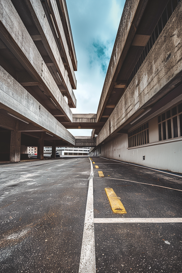 Deserted Urban Brutalist Landscape