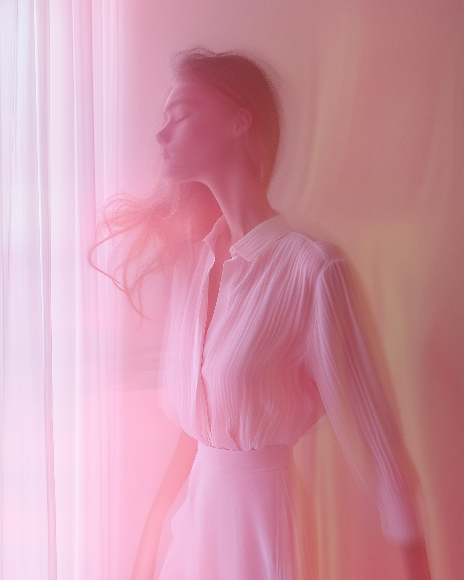 Serene Woman in Pastel Hues