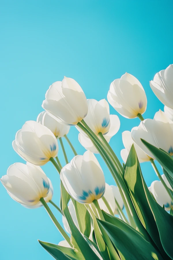 White Tulips in Spring