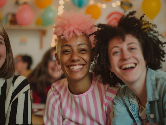 Joyful Gathering with Colorful Balloons