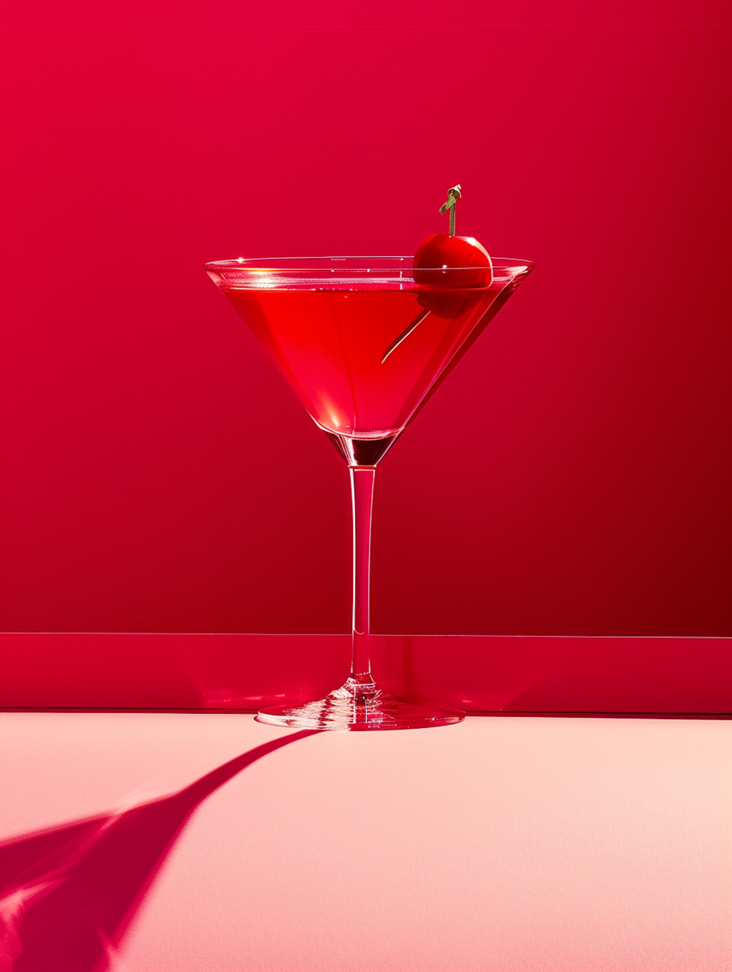 Red Cocktail in Martini Glass