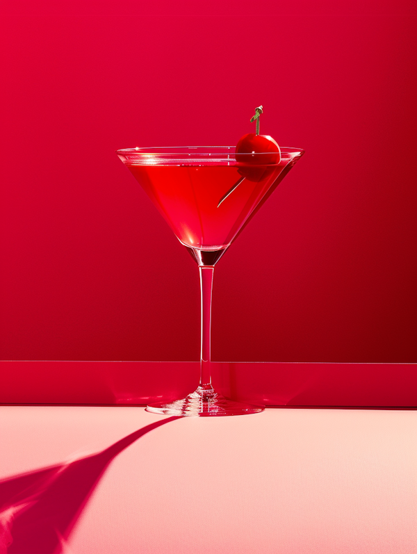 Red Cocktail in Martini Glass