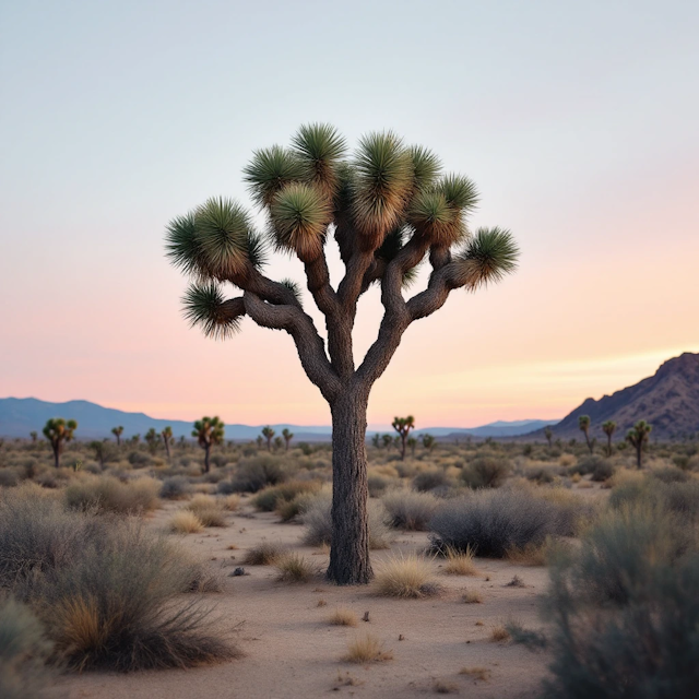 Desert Joshua Tree at Sunset