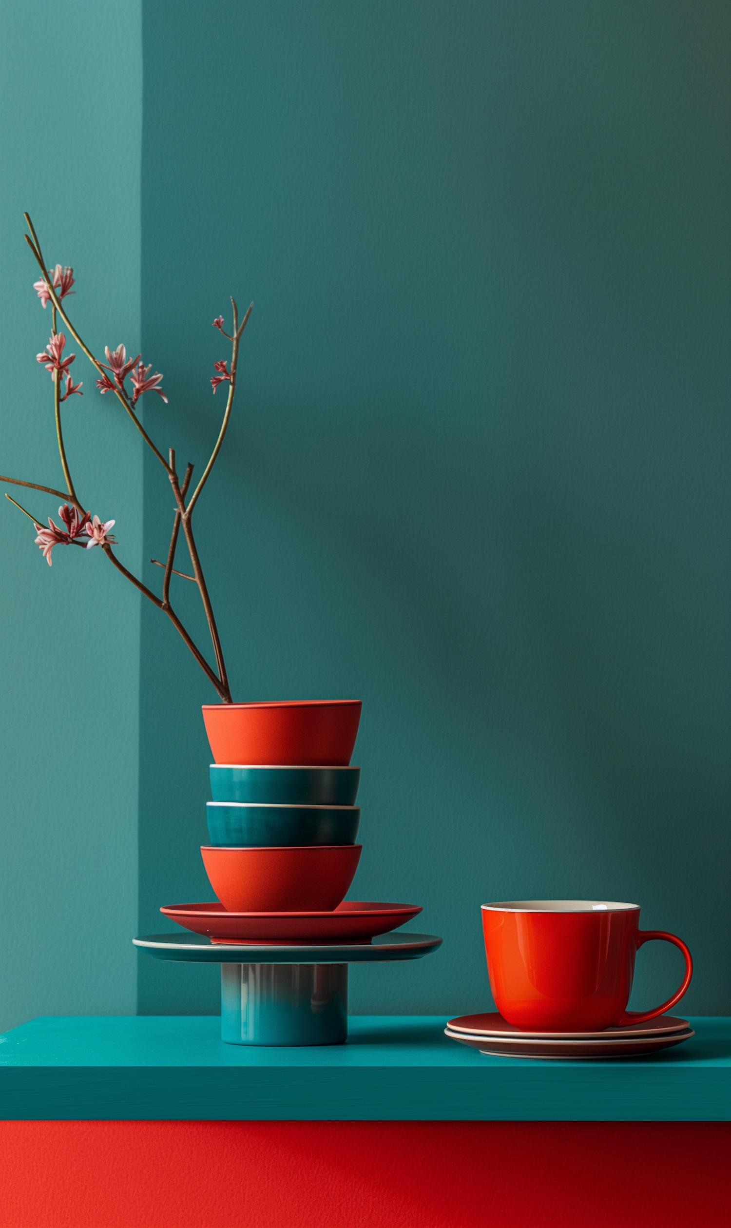 Minimalist Ceramic Dishware Arrangement